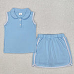 Girls Cotton Cheer Skorts Outfits Sister Matching Clothes