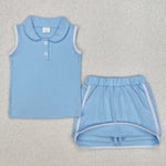 Girls Cotton Cheer Skorts Outfits Sister Matching Clothes