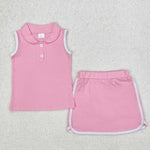 Girls Cotton Cheer Skorts Outfits Sister Matching Clothes