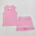 Girls Cotton Cheer Skorts Outfits Sister Matching Clothes