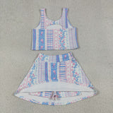 GSD1995 Flower Floral Pink Yoga Girls Skorts Outfits
