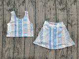 Preorder Samples GSD1995 Flower Floral Pink Yoga Girls Skirt Shorts Set