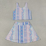 GSD1995 Flower Floral Pink Yoga Girls Skorts Outfits