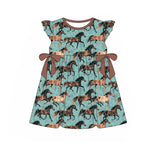 Preorder 03.02 GSD2004 Western Horse Brown Girl's Dress