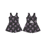 Preorder 03.02 GSD2009 Bows Leopard Black Yoga Girl's Dress Onesie