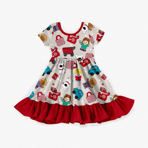 Preorder 03.05 GSD2024 Target Cartoon Dog Red Girl's Dress