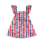 Preorder 03.05 GSD2031 USA Star Blue Red Stripe Girl's Dress