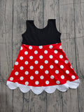 Preorder Samples GSD2037 Cartoon Mouse Scallop Edge Girl's Dress Onesie