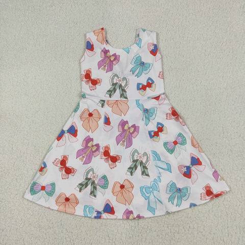 GSD2049 Cartoon Bows Yoga Girl's Dress Onesie