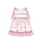 Preorder 03.09 GSD2080 Daddy's Girl Coquette Bows Pink Girl's Dress