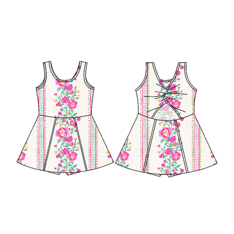 Preorder 03.10 GSD2085 Flower Yoga Girl's Dress Onesie