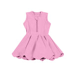 Preorder 03.10 GSD2087 Solid Color Pink Zip Yoga Girl's Dress Onesie