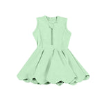 Preorder 03.10 GSD2089 Solid Color Green Zip Yoga Girl's Dress Onesie