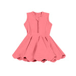 Preorder GSD2091 Solid Color Watermelon Red Zip Yoga Girl's Dress Onesie