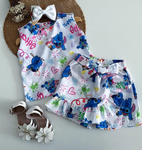 Preorder 03.10 GSD2103 Cartoon Ruffles Girls Skirt Set