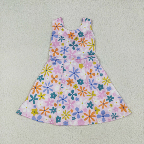 GSD2113 Flower Pink Yoga Girl's Dress Onesie