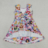 GSD2136 Cartoon Princess Flower Yoga Girl's Dress Onesie