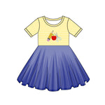 Preorder 03.17 Back To School Pencil Blue Tulle Girl's Dress