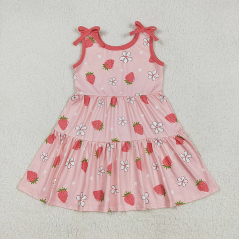 GSD2159 Strawberry Flower Pink Girl's Dress