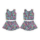 Preorder Samples GSD2176 Colorful Leopard Yoga Girls Skorts Set