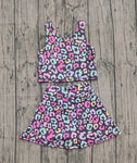 Preorder Samples GSD2176 Colorful Leopard Yoga Girls Skorts Set