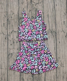 Preorder Samples GSD2176 Colorful Leopard Yoga Girls Skorts Set