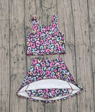 Preorder Samples GSD2176 Colorful Leopard Yoga Girls Skorts Set