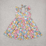 GSD2207 Garden Flower Floral Yellow Girl's Dress