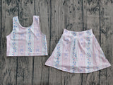 Preorder Samples GSD2216 Bows Flower Pink Yoga Girls Skorts Set