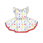 Preorder 03.31 GSD2258 Back To School ABC Apple Red Girl's Dress