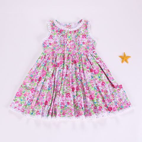 Preorder 04.01 Flower Floral Pink Ruffles Cute Girl's Dress