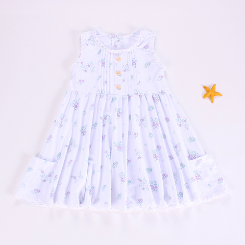 Preorder 04.01 Flower Star Purple Ruffles Cute Girl's Dress