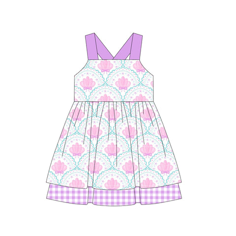 Preorder 04.01 Shell Bows Purple Pink Girl's Dress