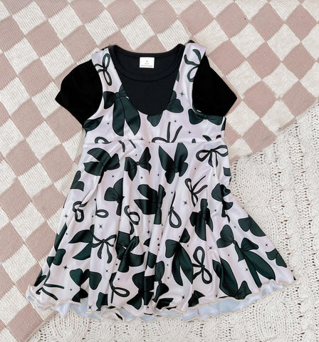 Preorder 04.03 GSD2272 Bows Black Girl's Dress