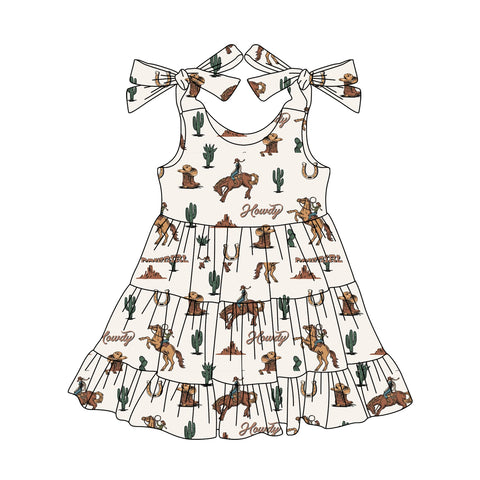 Preorder 04.04 Howdy Cowboy Brown Girl's Dress