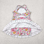 GSD2278 Flower Pink Yoga Girl's Dress Onesie