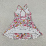 GSD2278 Flower Pink Yoga Girl's Dress Onesie