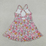 GSD2278 Flower Pink Yoga Girl's Dress Onesie