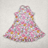 GSD2278 Flower Pink Yoga Girl's Dress Onesie