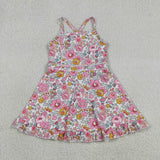 GSD2278 Flower Pink Yoga Girl's Dress Onesie