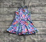 Preorder GSD2279 Flower Purple Yoga Girl's Dress Onesie