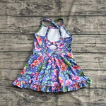 Preorder GSD2279 Flower Purple Yoga Girl's Dress Onesie
