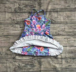 Preorder GSD2279 Flower Purple Yoga Girl's Dress Onesie