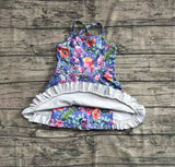 Preorder GSD2279 Flower Purple Yoga Girl's Dress Onesie