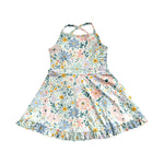 Preorder GSD2281 Flower Mint Yoga Girl's Dress Onesie