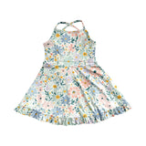Preorder GSD2281 Flower Mint Yoga Girl's Dress Onesie