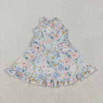 GSD2281 Flower Mint Yoga Girl's Dress Onesie