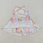 GSD2288 Colorful Bows Yoga Girl's Dress Onesie