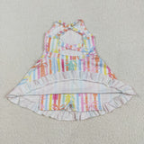 GSD2288 Colorful Bows Yoga Girl's Dress Onesie