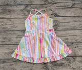 Preorder GSD2288 Colorful Bows Yoga Girl's Dress Onesie